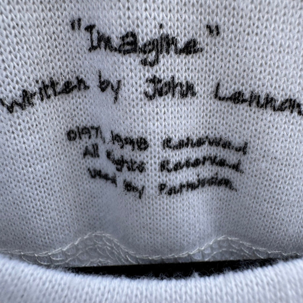 Lyric Culture John Lennon Imagine Graphic Long Sleeve Top White Medium USA Made