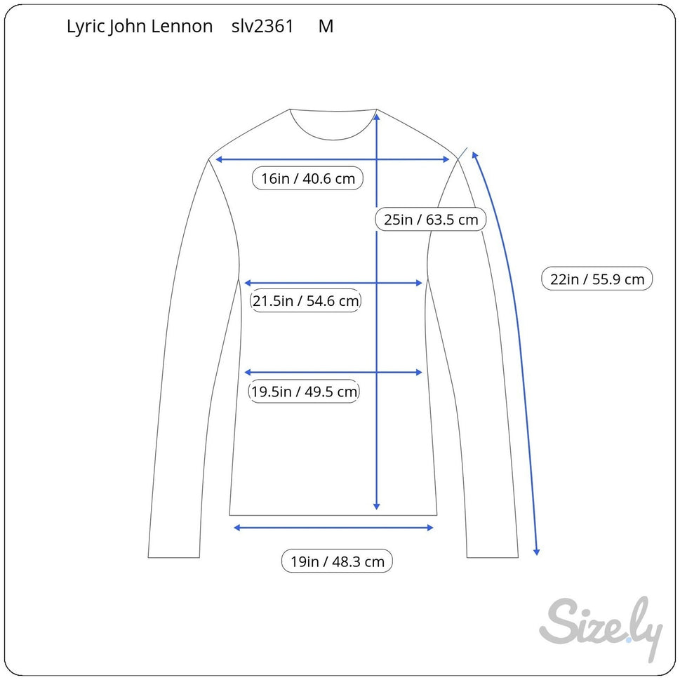 Lyric Culture John Lennon Imagine Graphic Long Sleeve Top White Medium USA Made