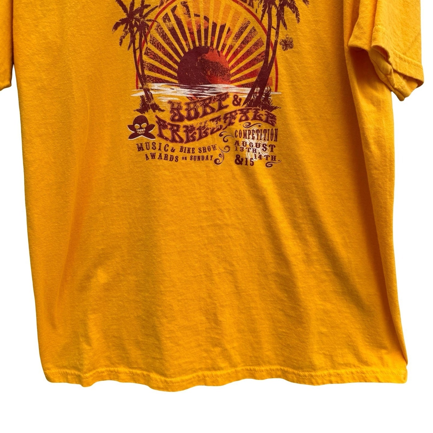 Gildan Cabo San Lucas Invitational Surf Freestyle Graphic T-Shirt Yellow Large