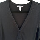 Switch Isaac Mizrahi Live! Womens Black V Neck Button-Front 3/4 Sleeve Knit Cardigan L 3 image