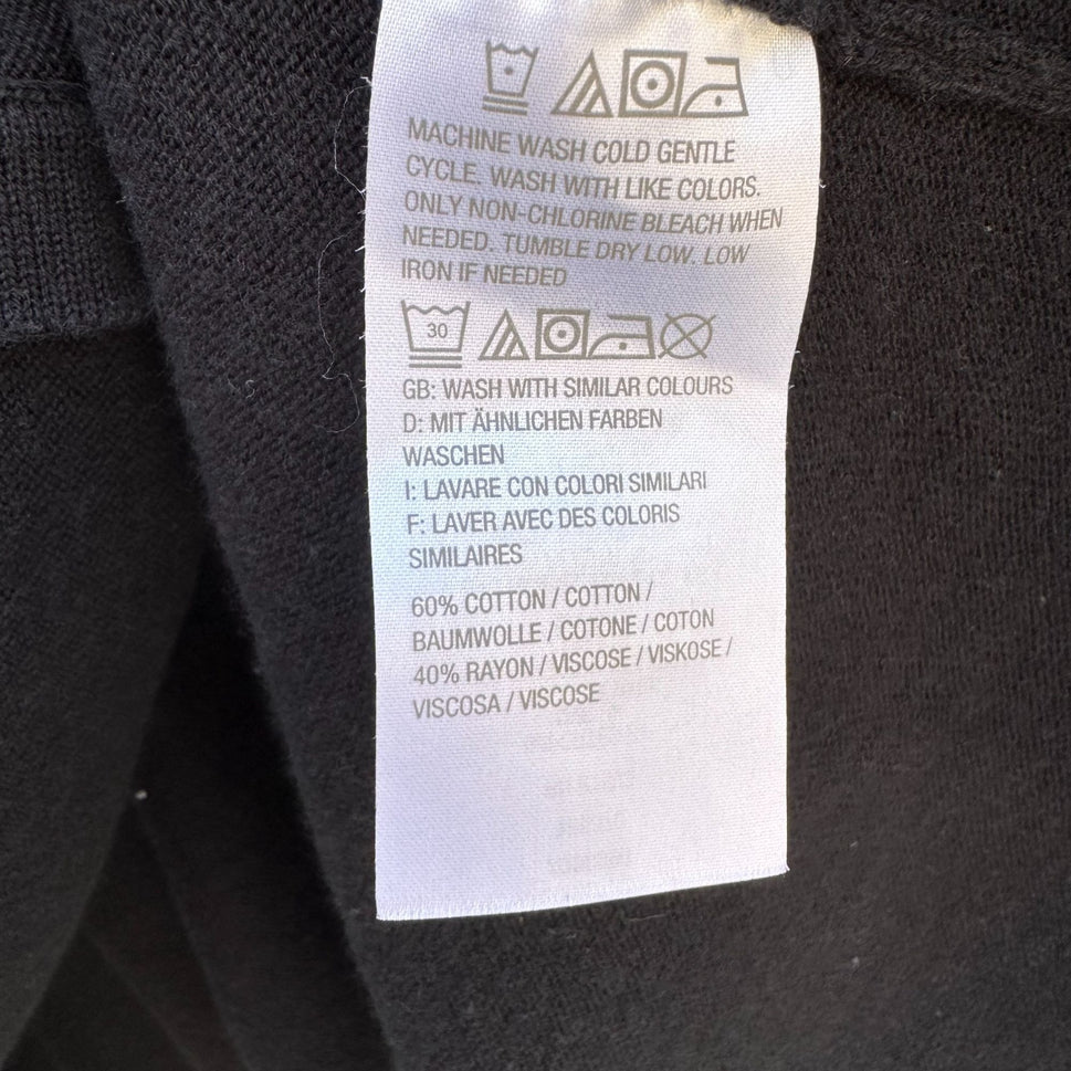 Isaac Mizrahi Live! Womens Black V Neck Button-Front 3/4 Sleeve Knit Cardigan L