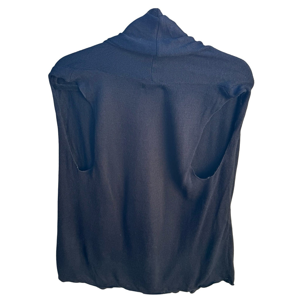Hot in Hollywood Minimalist Layering Draped Open Front Sleeveless Cardigan M