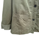 Switch Coldwater Creek Olive Green Womens Army Military Mandarin Collar Linen Jacket 18 2 image