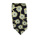 Switch Cesare Balzano Vintage Floral Abstract Pattern Silk Navy Yellow Tie Necktie 3 image