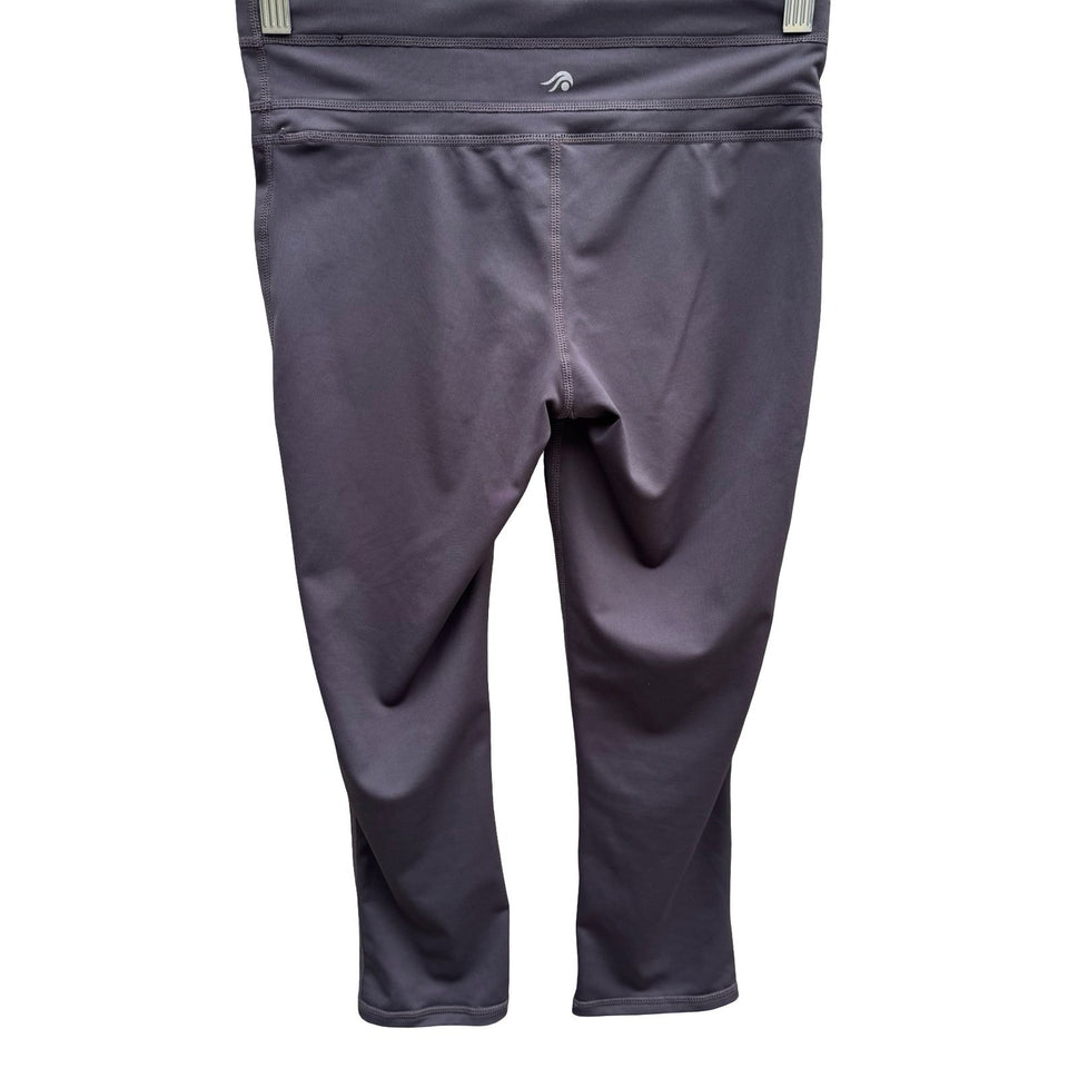 Ideology Gray Performance Capri Leggings Workout Yoga Pants Hidden Pocket XS