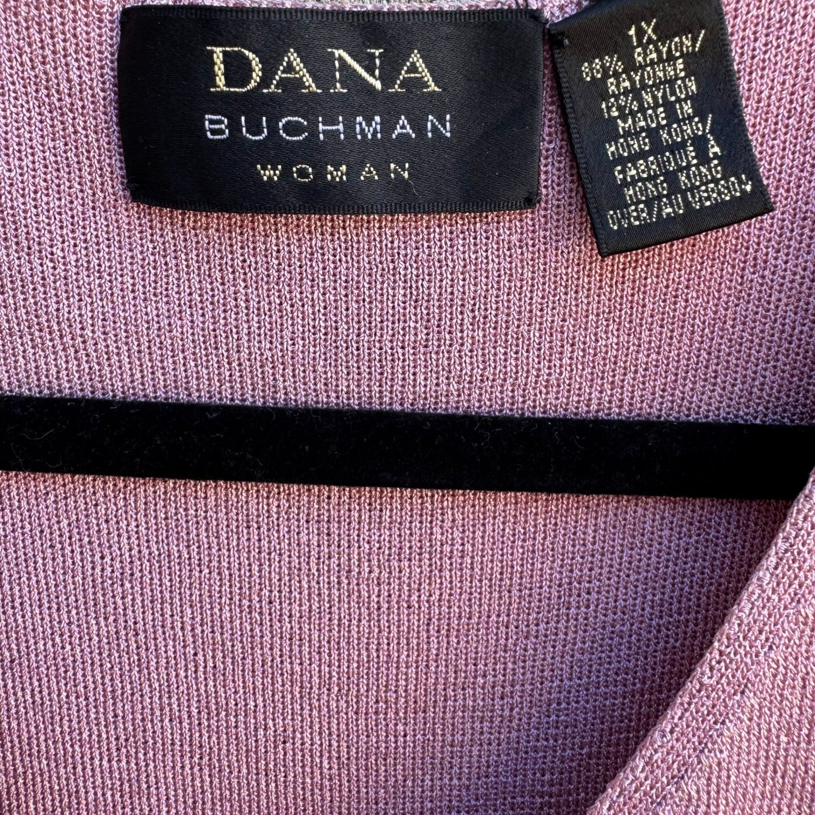 Dana Buchman Coastal Mauve Pink Pointelle Knitwear Cardigan Tank Twin Set 1X 2X