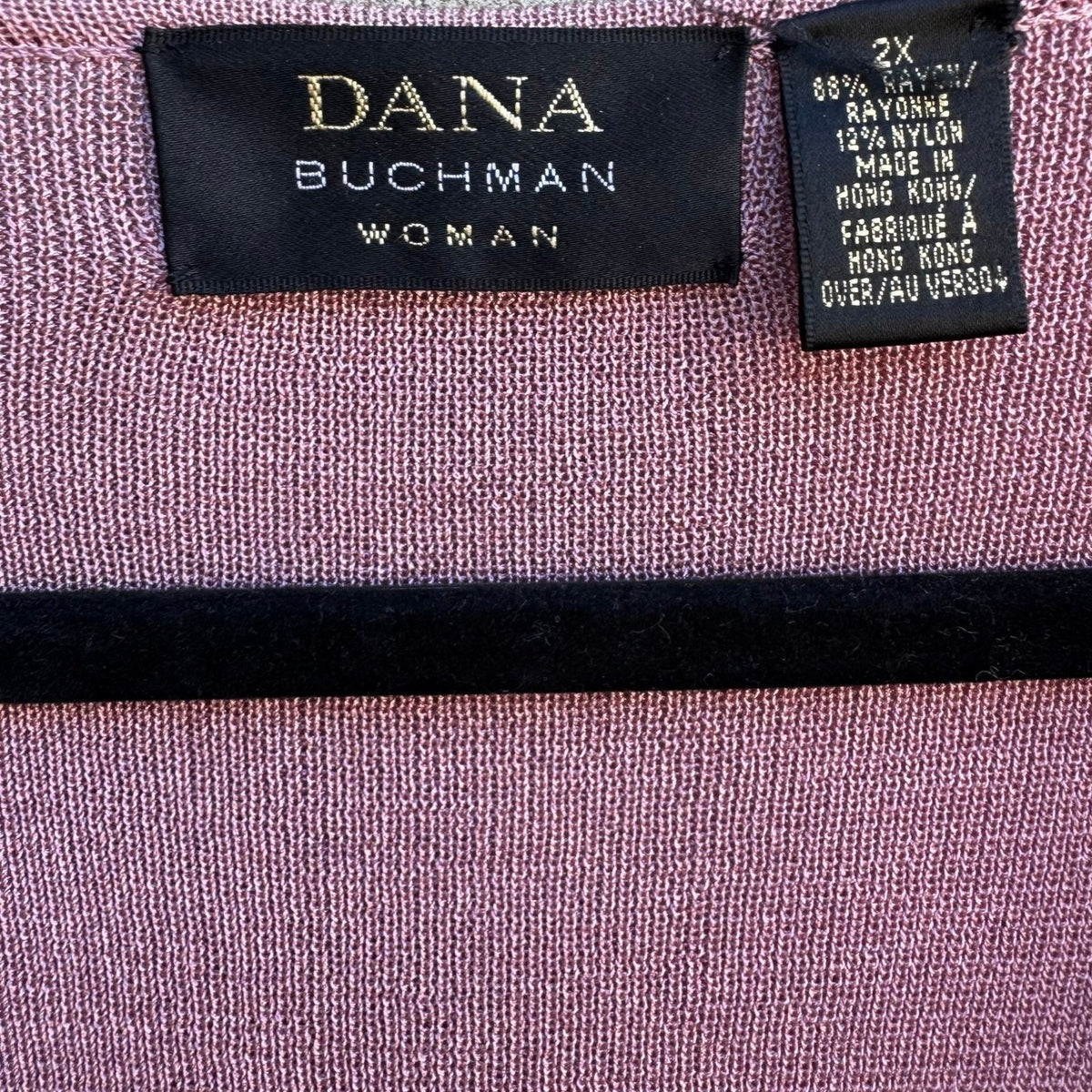 Dana Buchman Coastal Mauve Pink Pointelle Knitwear Cardigan Tank Twin Set 1X 2X