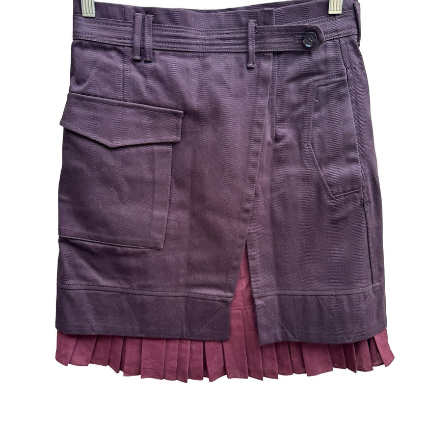 Zara SRPLS Military Chic Streetwear Utilitarian Wrap Mini Skirt Pleated Hem M