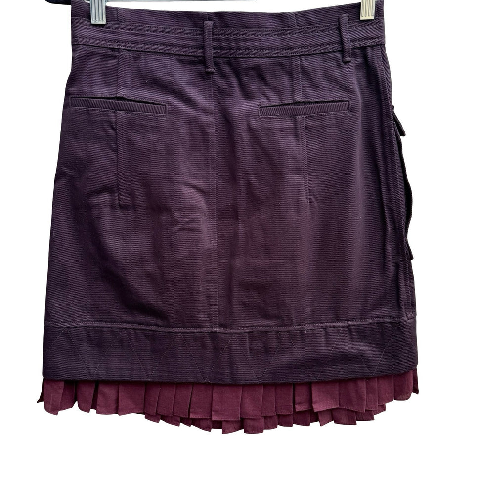 Zara SRPLS Military Chic Streetwear Utilitarian Wrap Mini Skirt Pleated Hem M