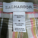 Switch Sag Harbor Womens Green Pink Plaid Cotton Golf Preppy Bermuda Flat Front Shorts 16 2 image