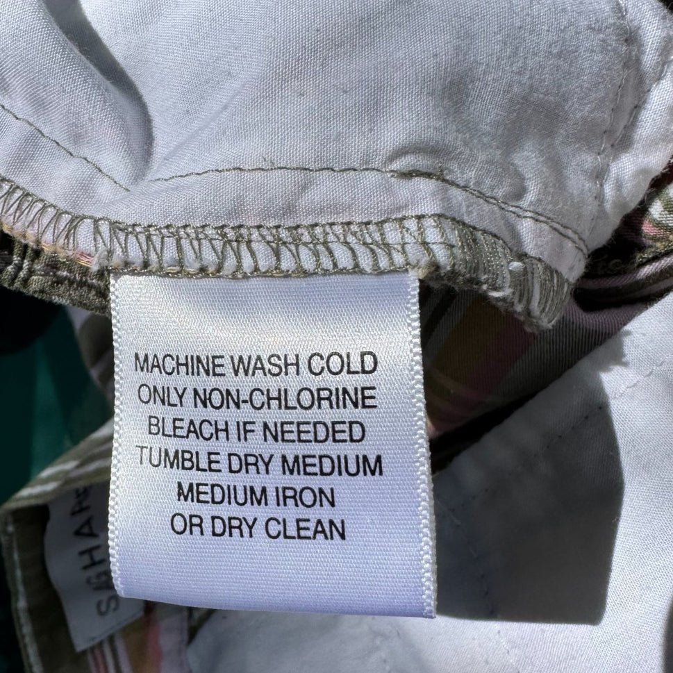 Sag Harbor Womens Green Pink Plaid Cotton Golf Preppy Bermuda Flat Front Shorts 16