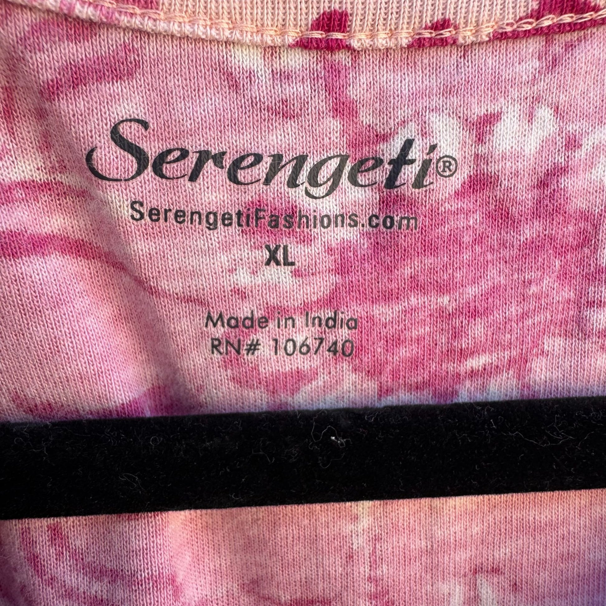 Serengeti Womens Floral V-Neck Long Sleeve Boho Pink Purple Tunic Blouse Top XL