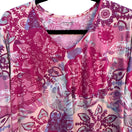 Switch Serengeti Womens Floral V-Neck Long Sleeve Boho Pink Purple Tunic Blouse Top XL 3 image