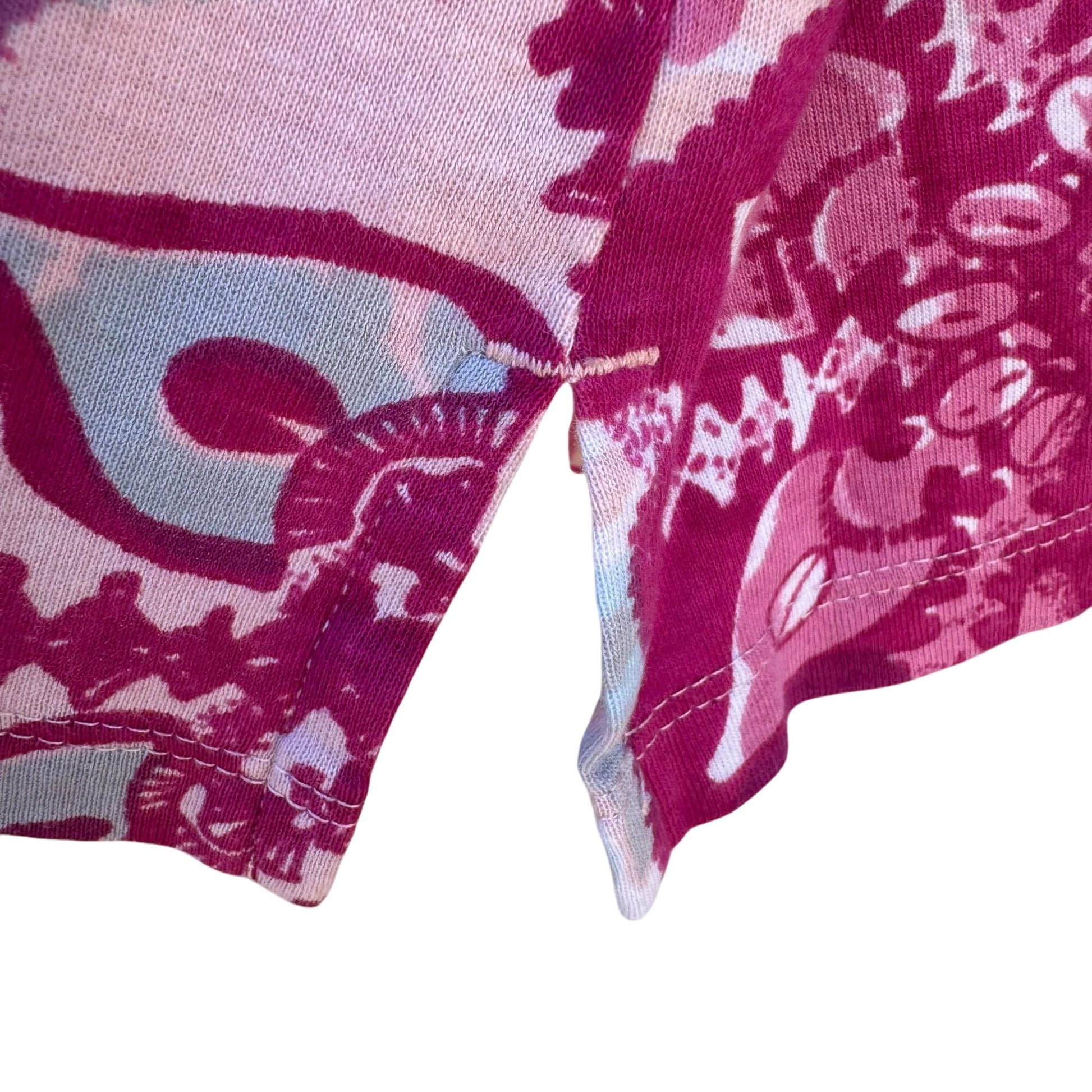 Serengeti Womens Floral V-Neck Long Sleeve Boho Pink Purple Tunic Blouse Top XL