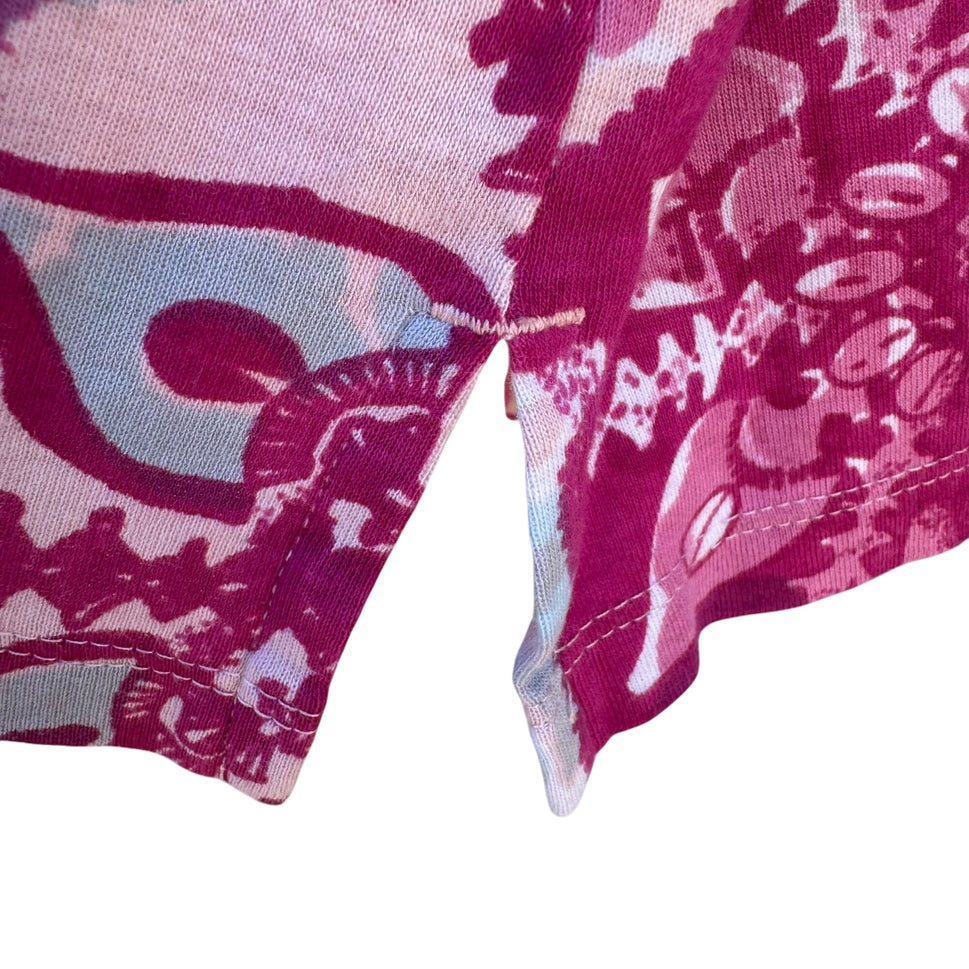 Serengeti Womens Floral V-Neck Long Sleeve Boho Pink Purple Tunic Blouse Top XL