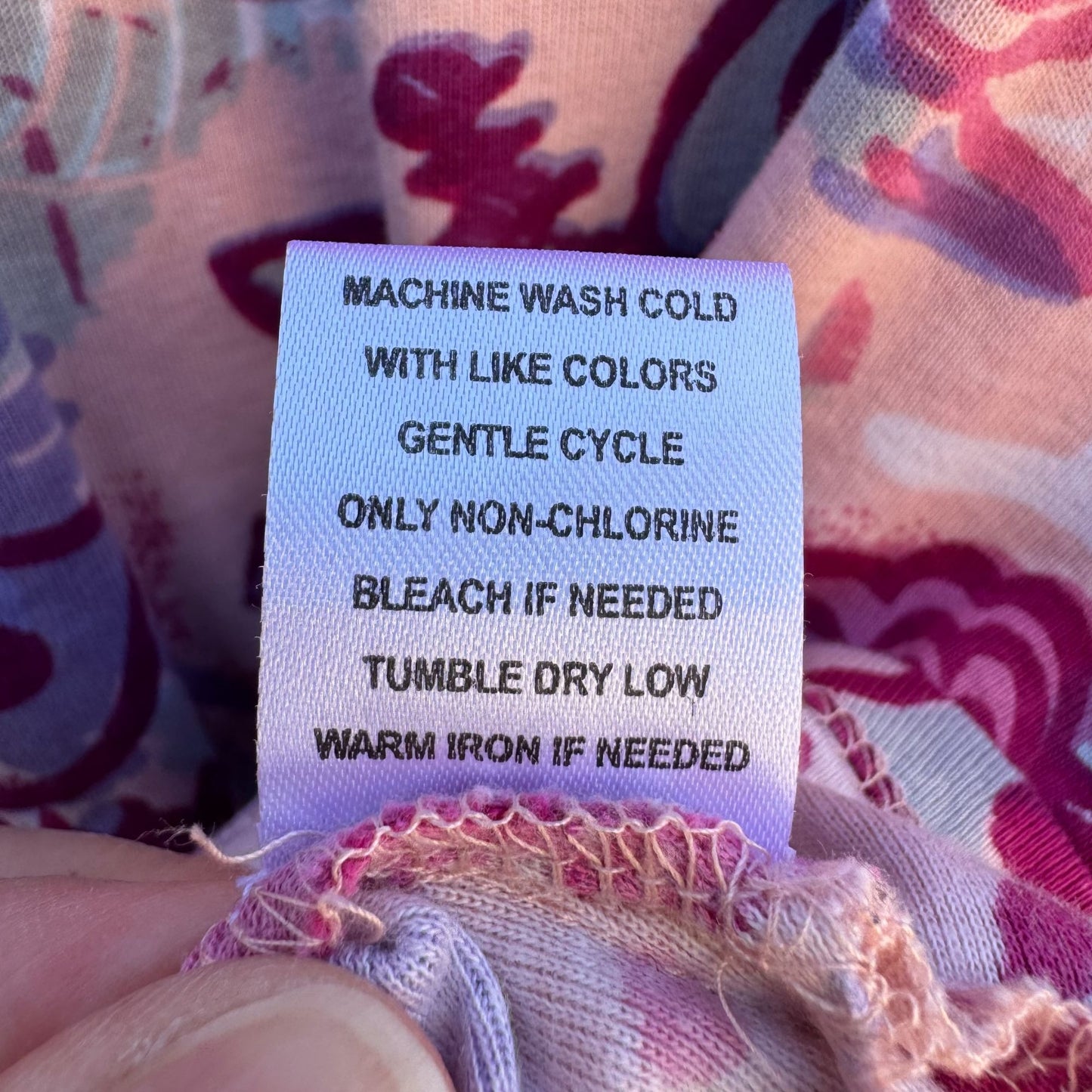 Serengeti Womens Floral V-Neck Long Sleeve Boho Pink Purple Tunic Blouse Top XL