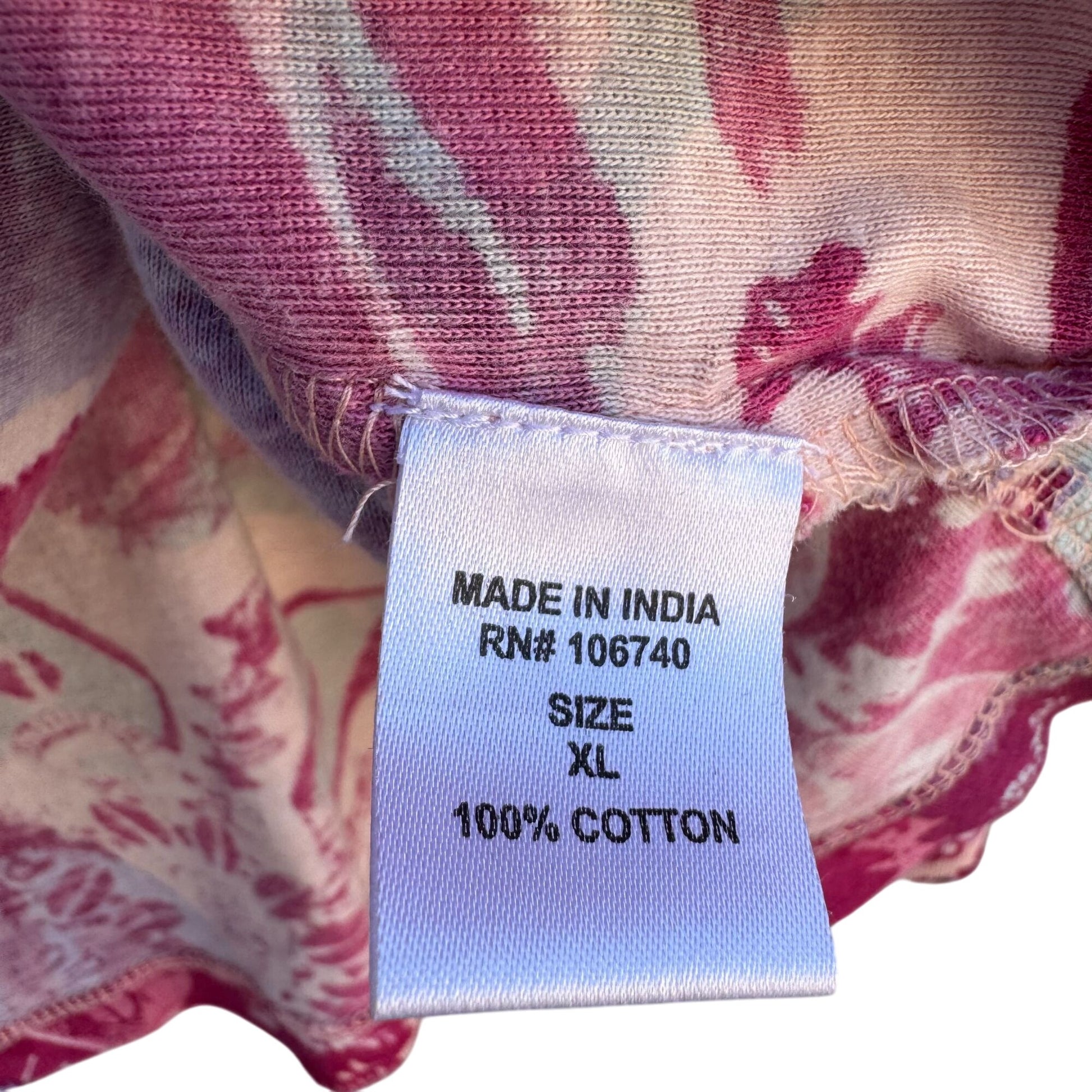 Serengeti Womens Floral V-Neck Long Sleeve Boho Pink Purple Tunic Blouse Top XL