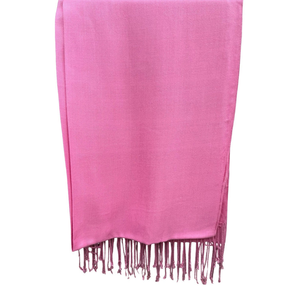Symphony Designs Pink Pashmina Shawl Wrap 100% Viscose Fringe Tassel Scarf India