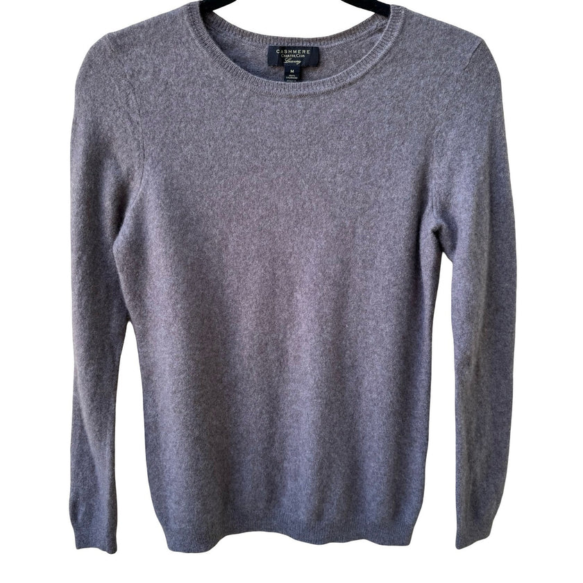 Charter Club 100% Cashmere Quiet Luxury Minimalist Preppy Crewneck Sweater S