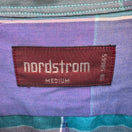 Switch Nordstrom Mens Short Sleeve Button Down Shirt Purple Teal Plaid Size Medium 2 image