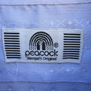 Switch Peacock Shinsegae Korean Vintage 70s Blue Dagger Collar Stripe Disco Shirt L NEW 2 image