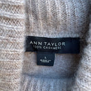 Switch Ann Taylor Cashmere Quiet Luxury Minimalist Preppy Cowl Neck Sweater Dress Tan M 2 image