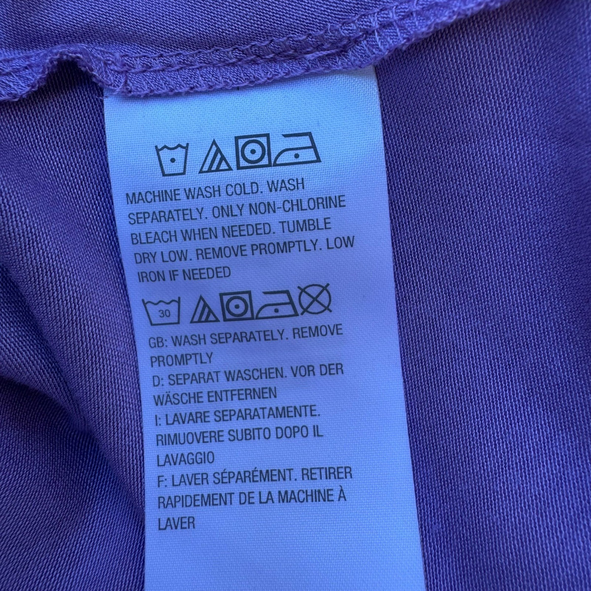 LOGO Lori Goldstein Lagenlook Flowy Chiffon Hem Sharkbite Tunic Knit Top Lilac M