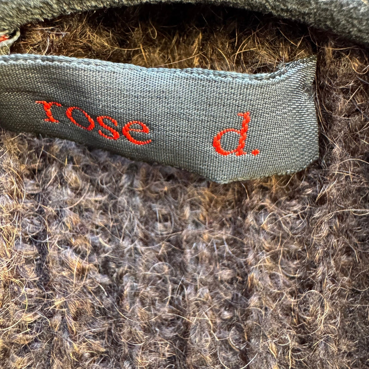 Rose D. Whimsigoth Ribbed Mohair Blend Tie Front Bolero Shrug Cardigan Brown 40