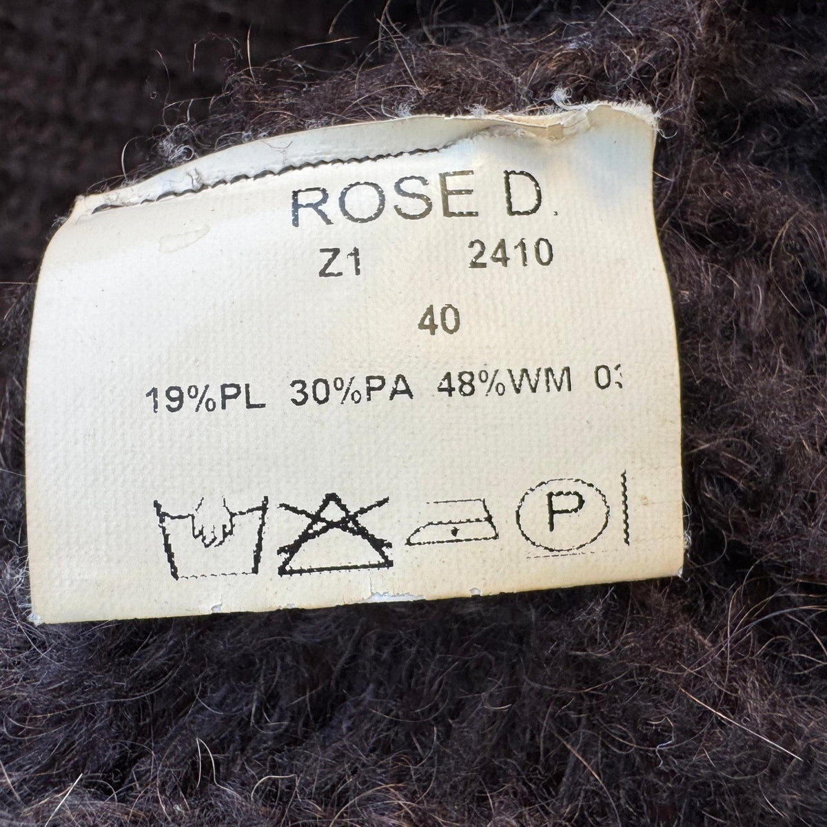 Rose D. Whimsigoth Ribbed Mohair Blend Tie Front Bolero Shrug Cardigan Brown 40