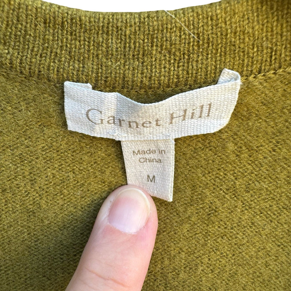 Garnet Hill 100% Cashmere Quiet Luxury Layering Open Front Cardigan Sweater M