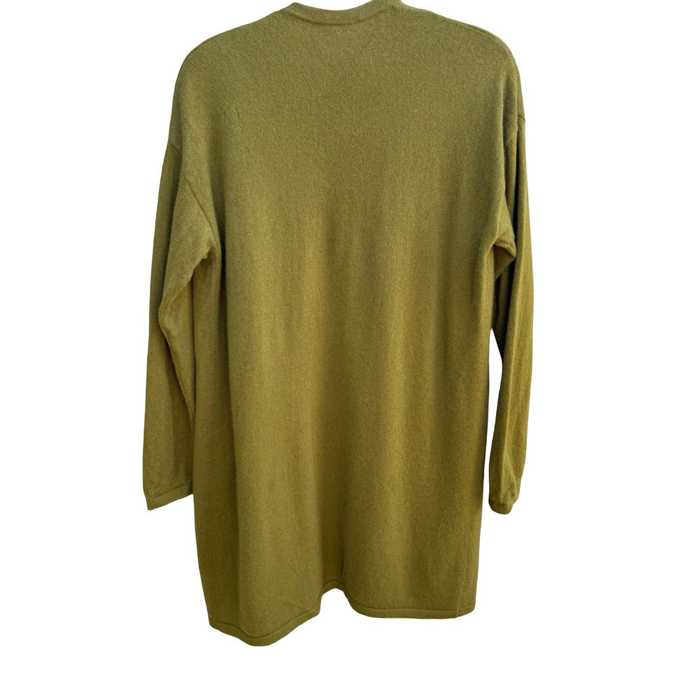Garnet Hill 100% Cashmere Quiet Luxury Layering Open Front Cardigan Sweater M