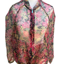 Switch Zara Coquette Fairycore Sheer Floral Mesh Zip Tie Waist Bomber Jacket Pink S 3 image
