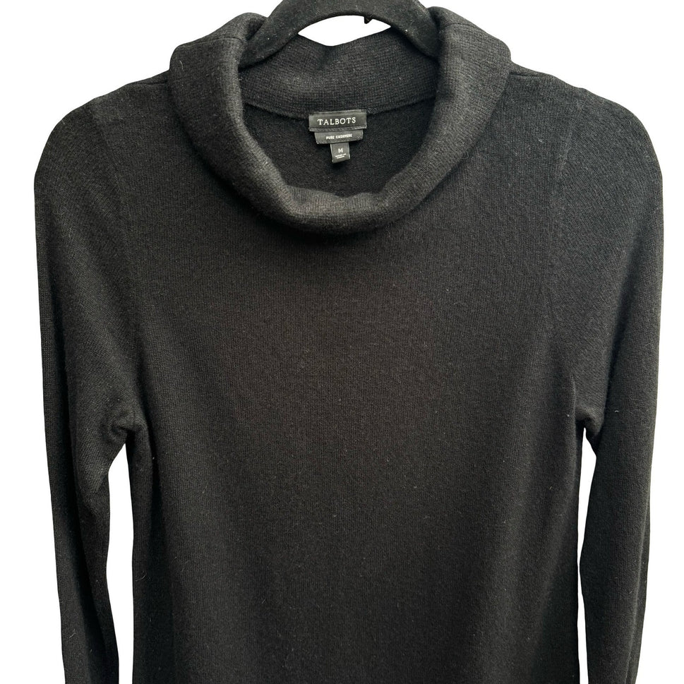 Talbots Pure Cashmere Quiet Luxury Old Money Minimalist Cozy Cowl Neck Sweater M