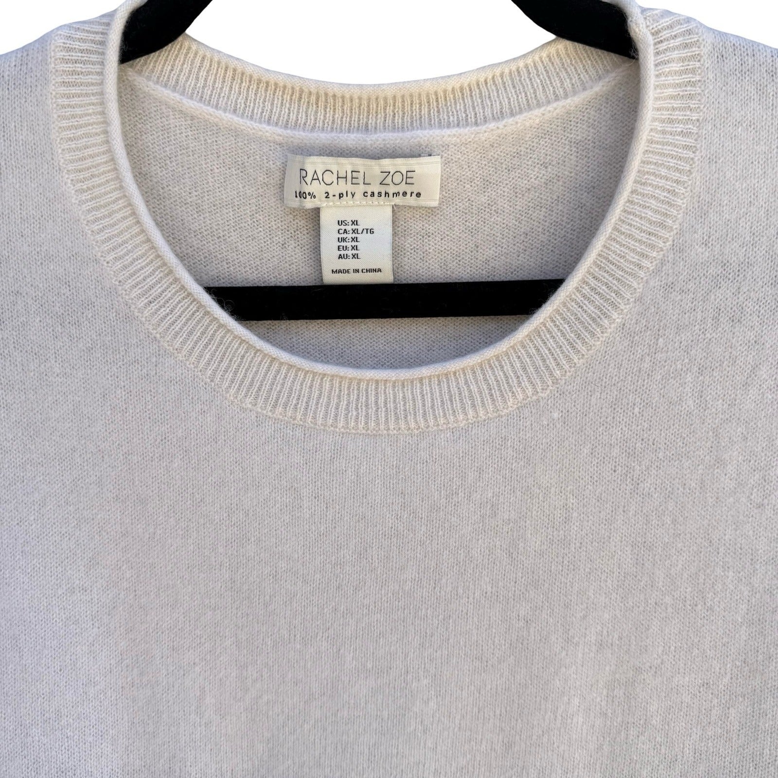 Rachel Zoe 2-Ply Cashmere Breton Parisian Nautical Striped Sweater Womens XL