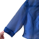 Switch Cobalt Blue Sheer Organza Cropped Blazer 3/4 Sleeve Notched Lapel Small Evening 3 image
