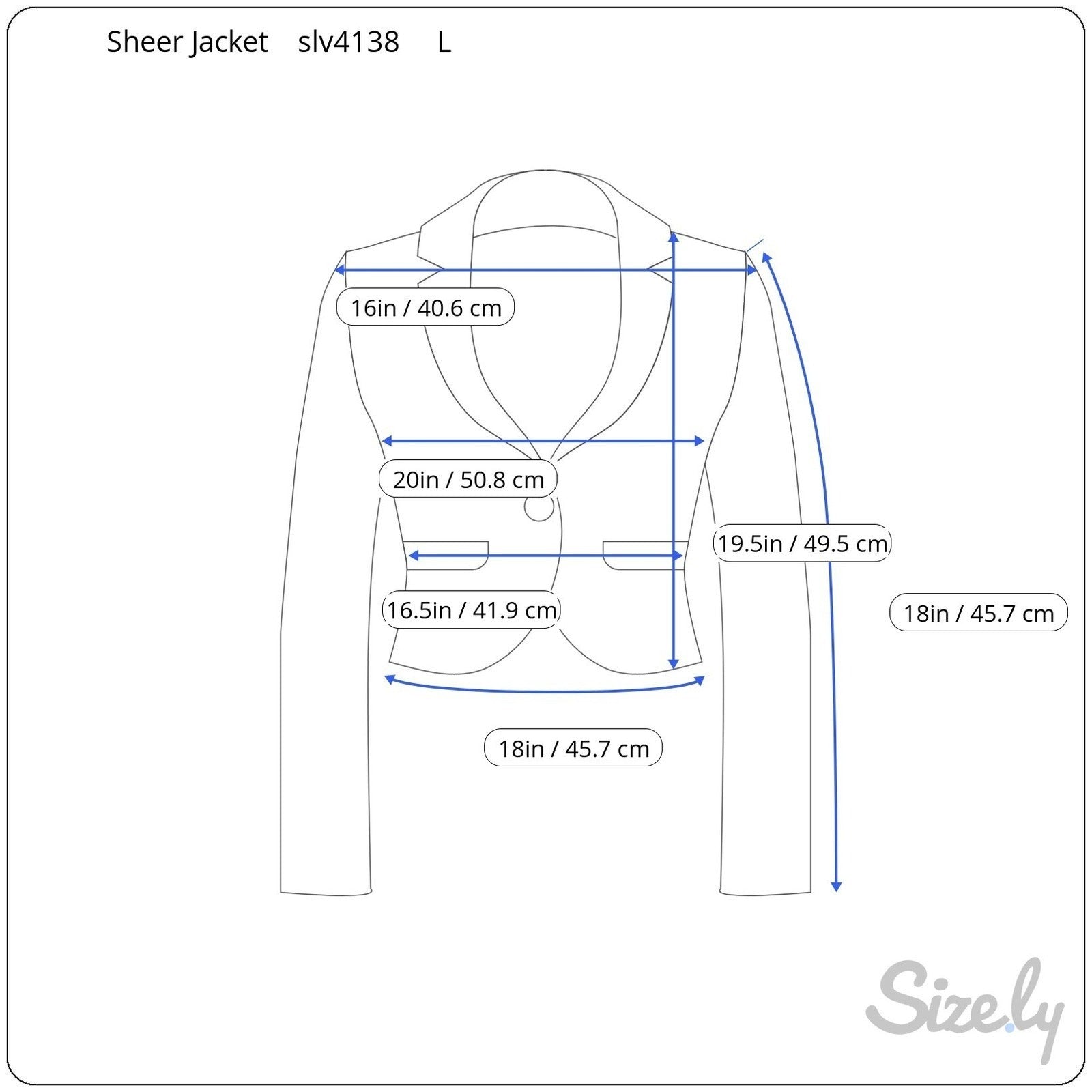 Cobalt Blue Sheer Organza Cropped Blazer 3/4 Sleeve Notched Lapel Small Evening