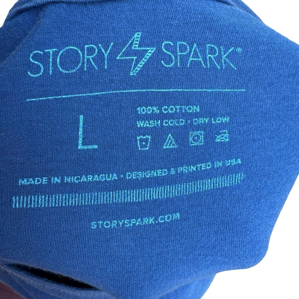 Story Spark Blue Vitruvian Robot STEM Robotics Techwear Graphic T-Shirt Mens L