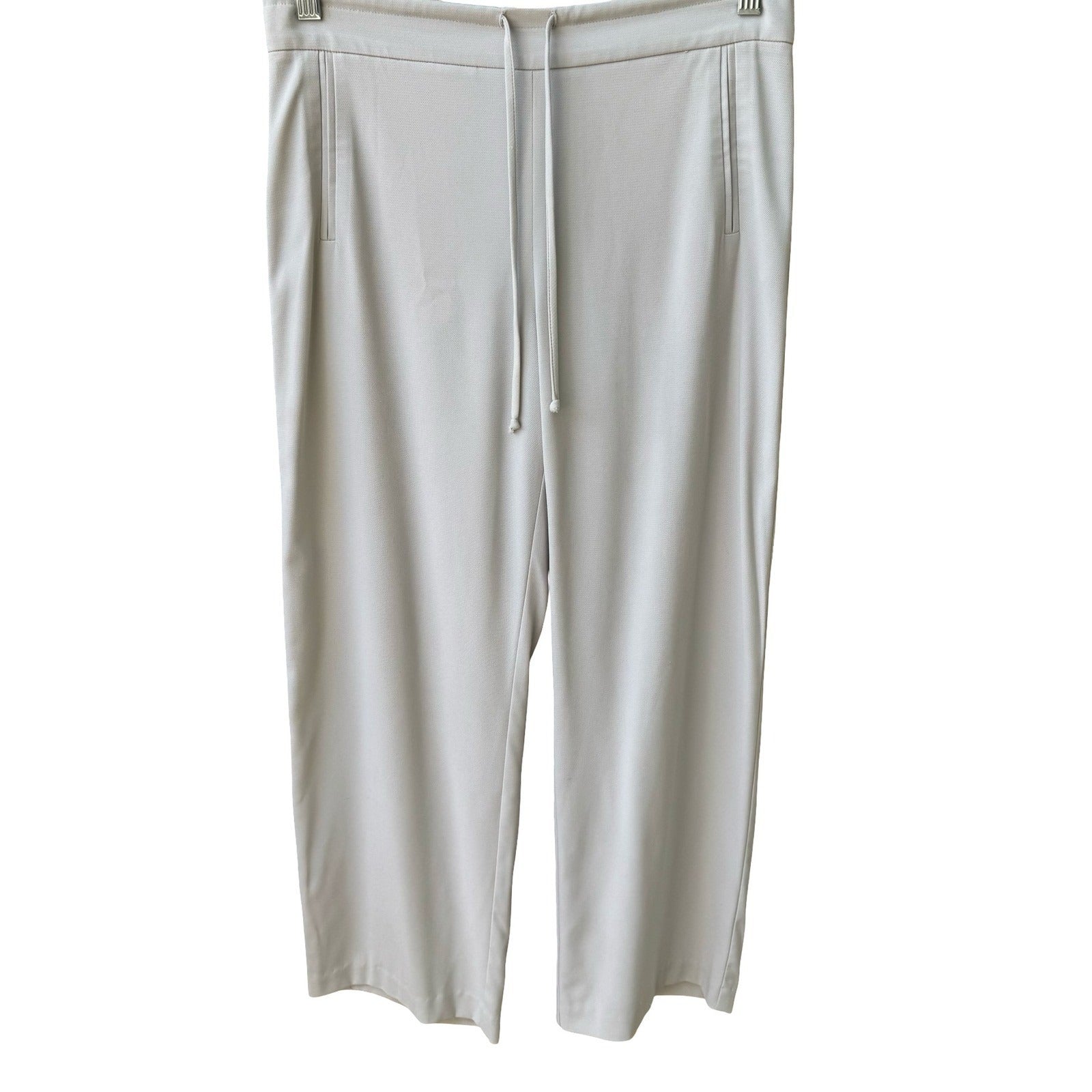 BCBG Max Azria Y2K Minimalist Coastal Beachy Wide Leg Crop Drawstring Pants 6