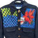 Switch Dorothy Schoelen Platinum Vintage 90s Avant Garde Wool Art to Wear Crop Jacket L 3 image