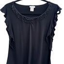 Switch Liz in LA Whisigoth Witchy Beaded Flutter Sleeve Handkerchief Hem Blouse 1X 3 image