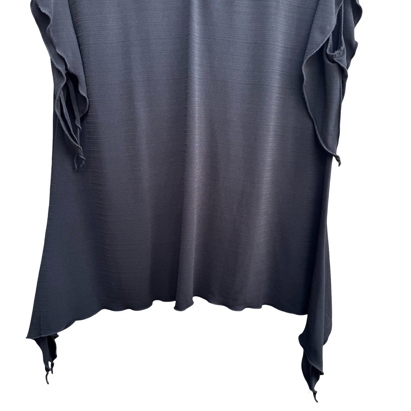 Liz in LA Whisigoth Witchy Beaded Flutter Sleeve Handkerchief Hem Blouse 1X