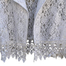Switch Vintage White Floral Lace Cropped Bolero Jacket Shrug Scalloped Trim Womens 12 3 image