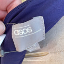 Switch ASOS Navy One Shoulder Scuba Gala Formal Midi Dress Bow Detail US 4 NEW Mermaid 2 image