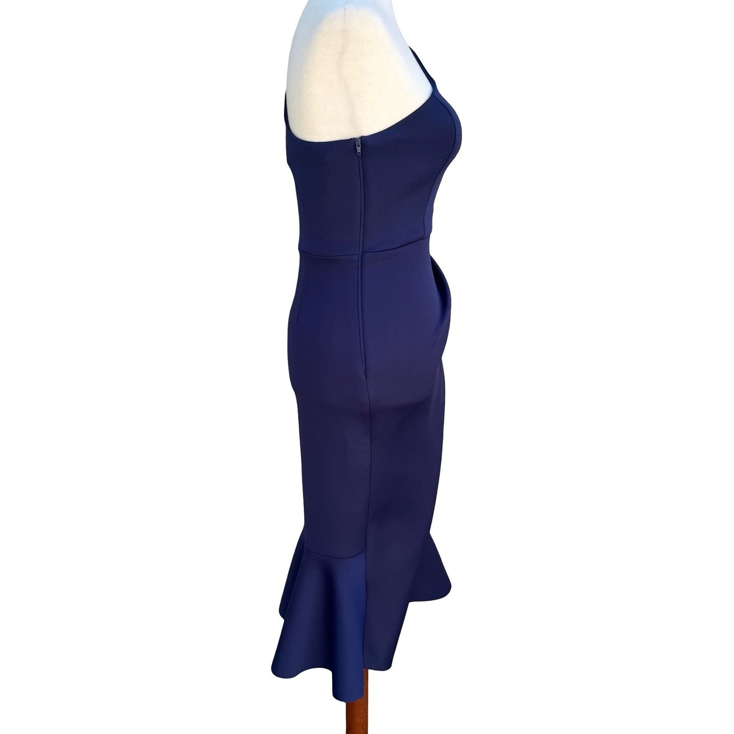 ASOS Navy One Shoulder Scuba Gala Formal Midi Dress Bow Detail US 4 NEW Mermaid
