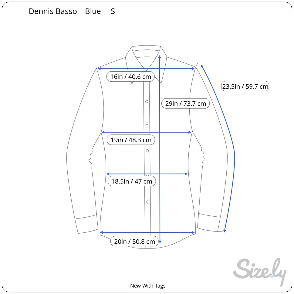 Dennis Basso Blue Paisley Snake Dot Print Long Sleeve Button-Up Shirt New S