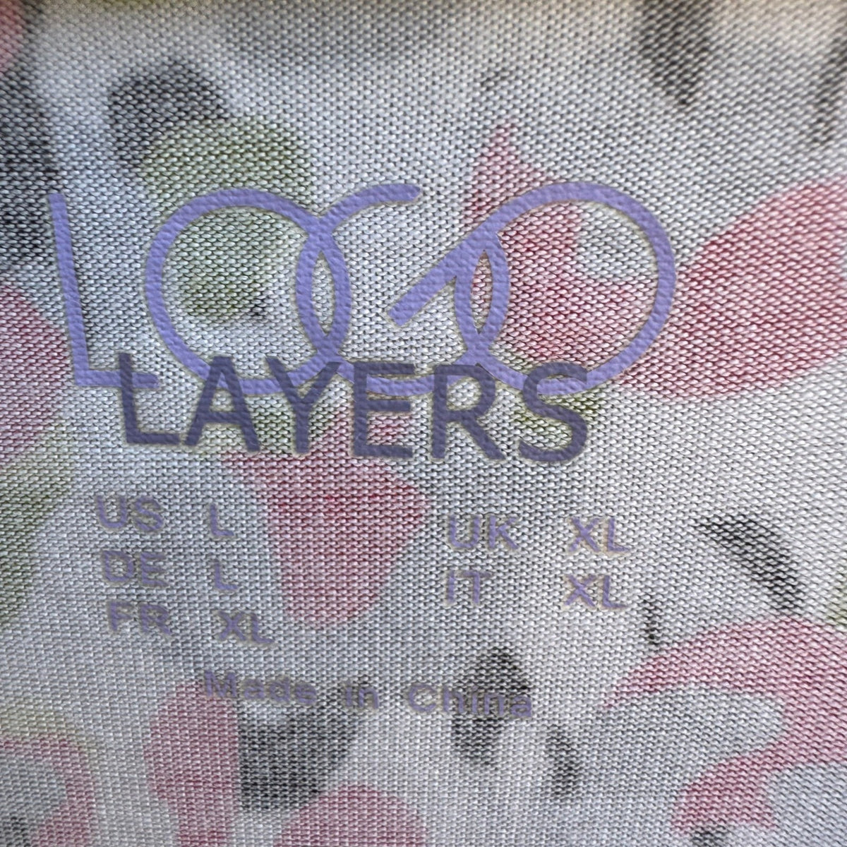 LOGO Layers Lori Goldstein Pink Abstract Print Ruffle Hem Longline Tank Top L