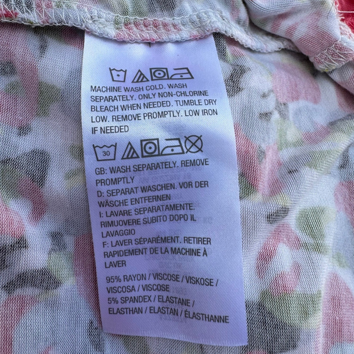 LOGO Layers Lori Goldstein Pink Abstract Print Ruffle Hem Longline Tank Top L