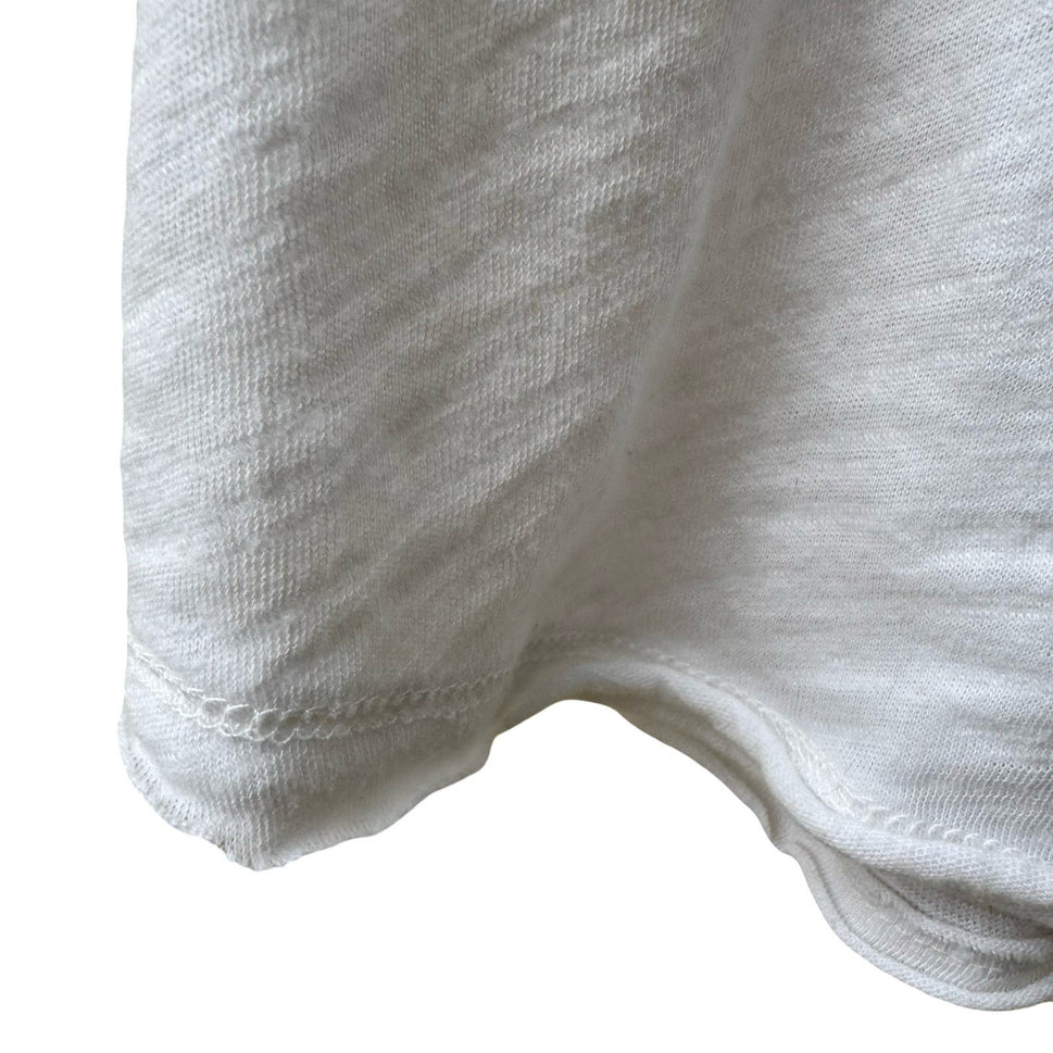 We The Free Raw Edge Minimalist Boho Slub Knit Scoop Neck Seam Tank Top White S