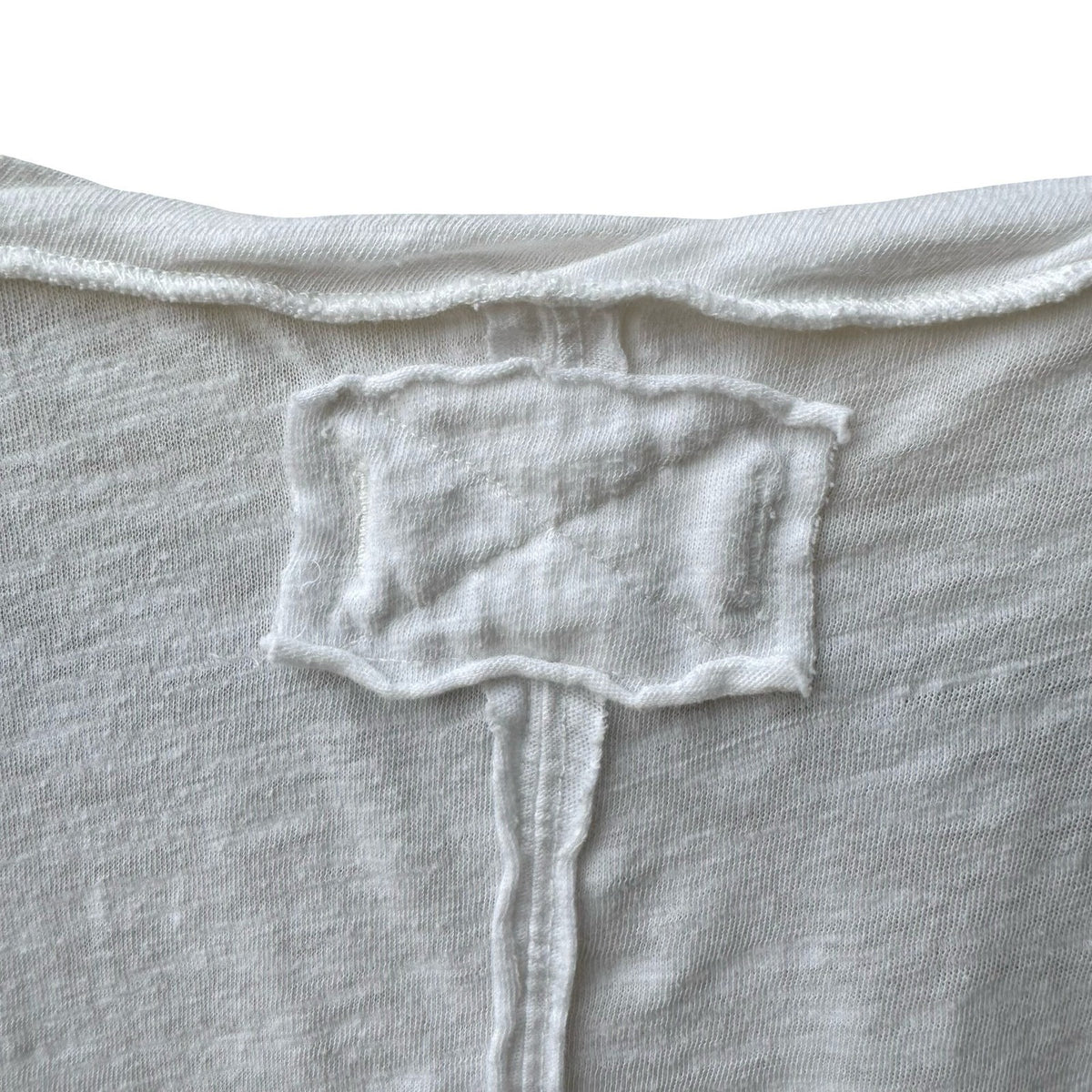 We The Free Raw Edge Minimalist Boho Slub Knit Scoop Neck Seam Tank Top White S