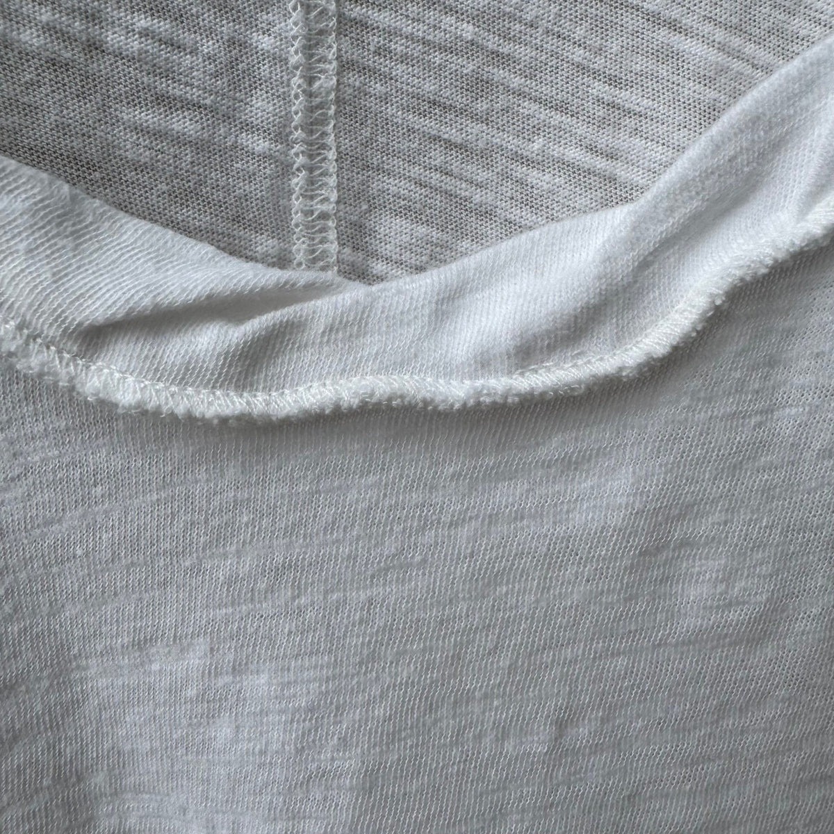 We The Free Raw Edge Minimalist Boho Slub Knit Scoop Neck Seam Tank Top White S